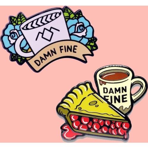 Coffee Tea Time Series Brooch Relaxing time Drink And Pie Enamel Pin se Jewelry