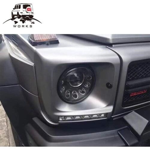 G class W463 G63 G65 G500 G550 head lamps cover car head lights covers 1990~2018year W463 G63 DRLs cover with silver led lights