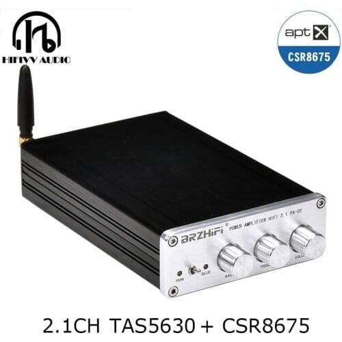 Bluetooth 5.0 TAS5630 2.1CH Audio digital stereo power amplifier aptX-HD 75W+75W+150W tpa3116 csr8675 for home audio system