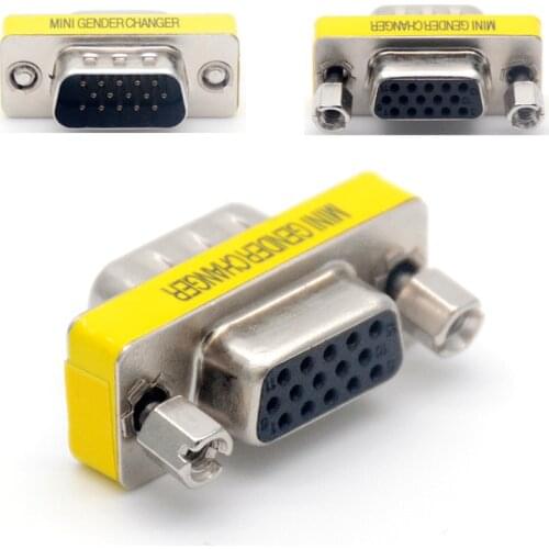 Computer Accessories 15 Pin HD15 D-Sub DB15 VGA Male to Female Gender Changer Converter Adapter