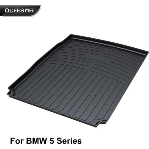QUEES Custom Fit Cargo Liner Tray Trunk Floor Mat for BMW 5 Series F10 F11 F18 G30 G31 G38