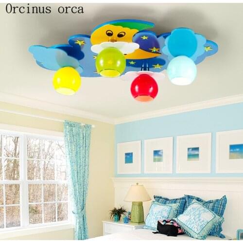 Cartoon creative moon ceiling lamp child bedroom boy girl bedroom lamp modern simple eye protection LED ceiling lamp