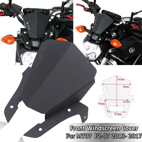 For Yamaha MT07 MT-07 MT 07 FZ07 FZ-07 FZ 07 2013 2014 2015 2016 2017 Motorcycle CNC Motorbike Windshield Windscreen Cover