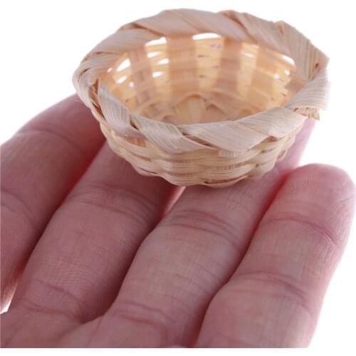 Dollhouse 1:12 Handmade Bath Baskets Accessories Supplies Miniature Bamboo Baskets