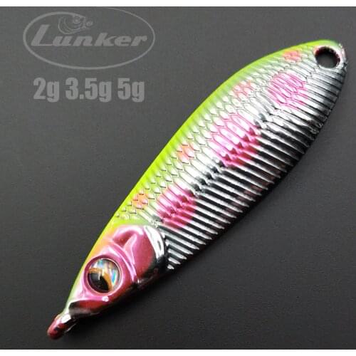 Lunker Spoon 2g 3.5g 5g Fishing Hard Bait Lures River Stream Freshwater Bass Pike Trout