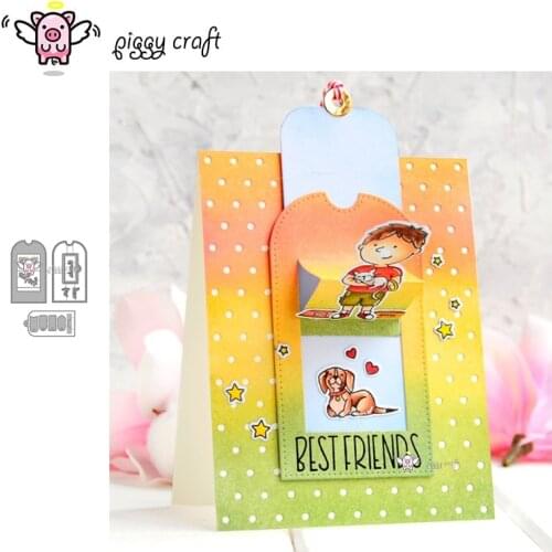 Piggy Craft metal cutting dies cut die mold New Slider tag card Scrapbook paper craft knife mould blade punch stencils dies