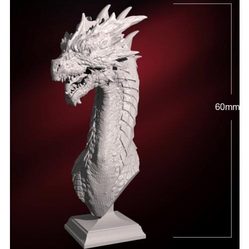 60mm Resin Model Dragon Bust Figure Unpainted No Color DW-008