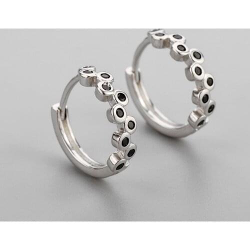 925 Sterling Silver Micro Zircon Geometric Charms Stud Earrings For Women Girls Wedding Party Fashion Jewelry eh361