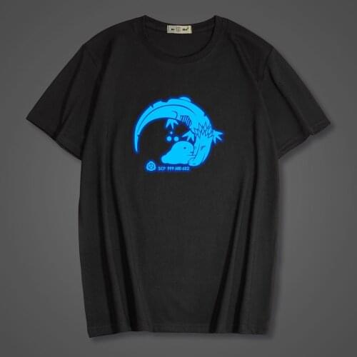 SCP Foundation 999 and 682 Fluorescent Men T-shirt 2021 Summer New 100% Cotton Short Sleeve T-shirt Boy Child Casual Tops Tees