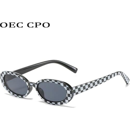 OEC CPO Fashion Small Oval Sunglasses Women Brand Designer Elegant Sun Glasses Female Hot Personality Eyeglasses UV400 Oculos