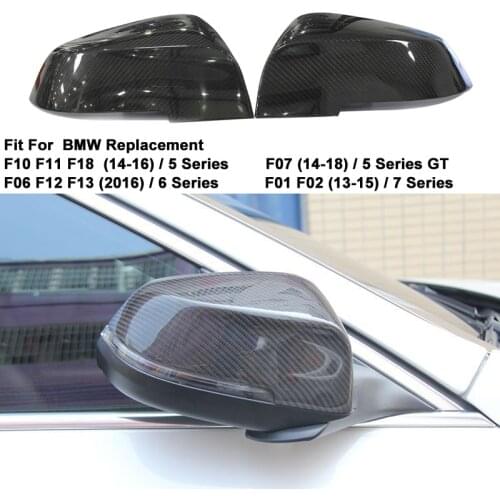 Carbon Fiber Rear View Mirror Cover For BMW 5 Series F07 F10 520i 528i 535i 518d 2014 2015 2016 6 7 F06 F12 F13 F01 F02