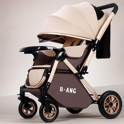 Reversible Baby Stroller Portable Foldable Infant Travaling Carriage Anti-vibration Newborn Pram with Gifts for 0-3 Years Old