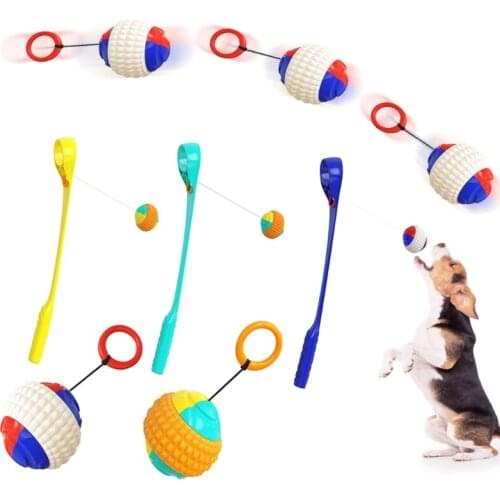 Dog Interactive Rope Toy Chew Ball Toys Automatic Telescopic Rope Easy to Use