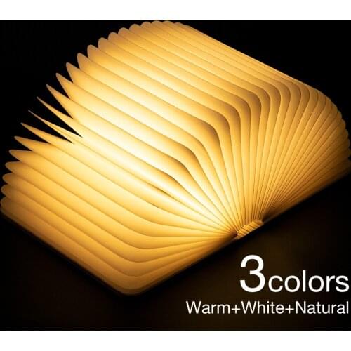 LED Wooden Book Lamp Night Lights Children USB Book Shape Bedside Bright Table Reading Lamp Bedroom Art Decor Book Light Gift
