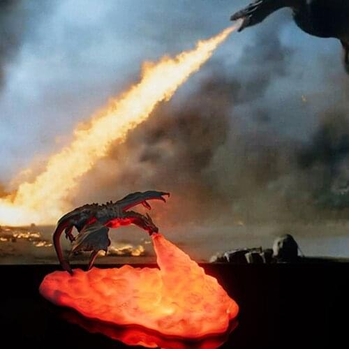 LED Night Light 3D Print Dragon Lamp Beside Table Lamp USB Charging Creative Gift Childrens Bedroom Decor LED Light For Home