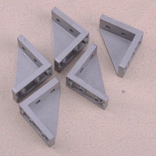 LETAOSK Aluminum 5pcs Silver 2040(18*38) Corner Fitting Angle Aluminum 20 x 40 L Connector Bracket Fastener
