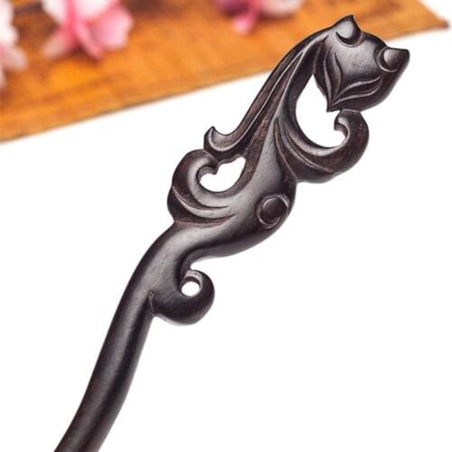 Fox Carved Wood Chopstick Hairpin Hair Stick Pin Clip for Women Hair Head Jewelry Ornaments Decoration Wedding Accessories