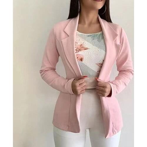 Women Blazer 2021 White Coat Long Sleeve Blazers Single Button Office Lady Jacket Female Tops Suit Blazer Femme Jackets
