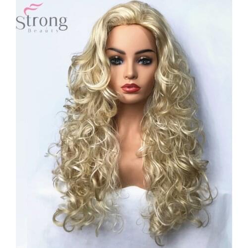 StrongBeauty Womens Synthetic Wig Blonde Long Curly Hair Capless Natural Wigs Cosplay