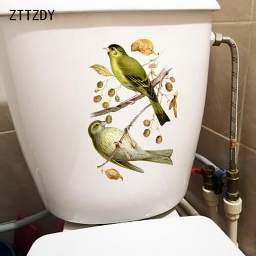 ZTTZDY 15.7×24CM Hand Drawn Artistic Siskin Creative Toilet WC Stickers Bedroom Wall Decoration T2-1450