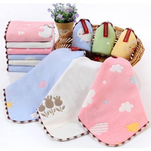 1PCS Baby towel face towel cute cotton gauze childrens bath towel square towel childrens kitchen bathroom scrub cloth gift