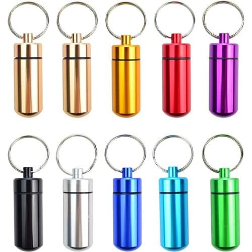 Mini Waterproof Pill Box Case Travel Outdoor Bottle Cache Drug Holder Container Keychain Medicine Tablet Box Health Care 1PCS