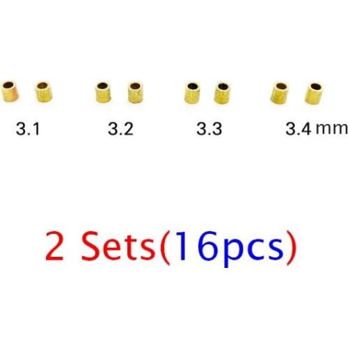 16Pcs(2 Sets) Small Brass Sleeves Tube for Tamiya Mini 4WD Racing Car Model Spring Front/Rear Reinforcing Plate Parts