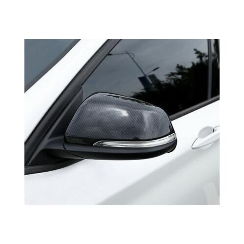 2* Carbon Fiber Look Rearview Side Mirror Cover Trim for BMW X1 16-19 / X2 17-19