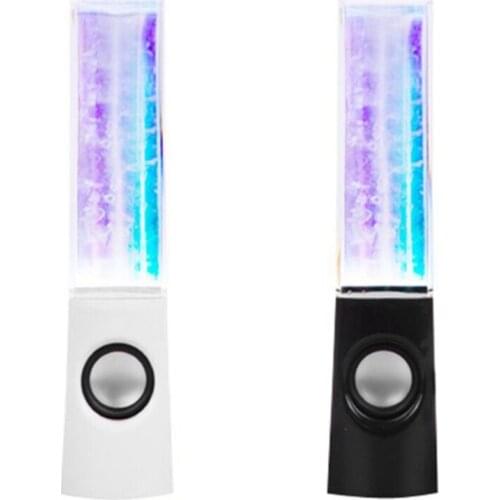 2PCS LED Light Speakers Dancing Water Music Fountain Light for PC Laptop for Phone Portable Desk Stereo Speaker