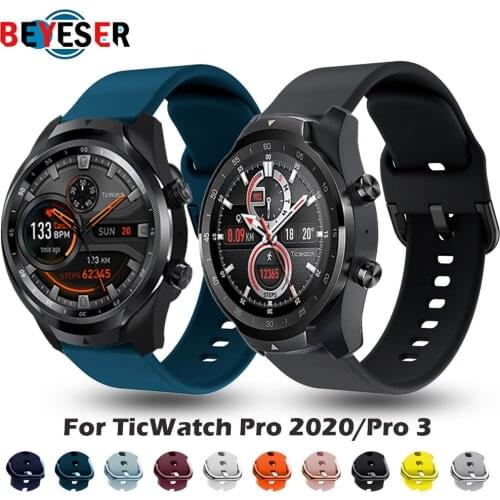 22mm Wrist Straps Band for TicWatch Pro 2020 smartwatch Strap for Tic Watch Pro 3 Ticwatch GTX E2 S2 Bands Sport belt bracelet