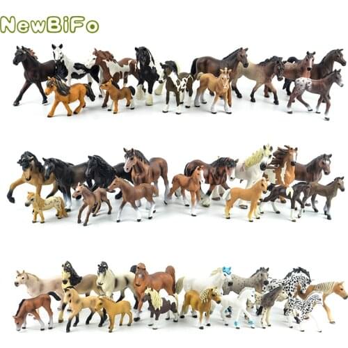 44 types farm Animals Appaloosa Harvard Hannover Clydesdale Quarter arabian Horse collection farm stable figure Model kids toy
