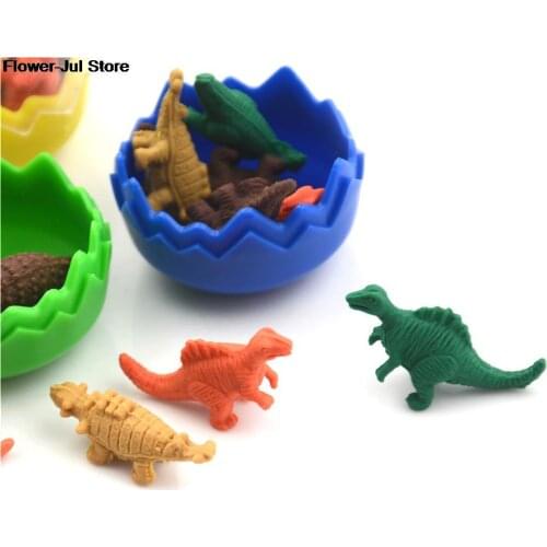 8 Pcs/lot Mini Cute Kawaii TPR Eraser Dinosaur Rubber Erasers For Pencil Kids Gift Stationery School Supplies Student
