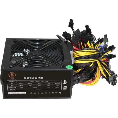 Telon 1800W power supply, Julong 1250W graphics card version 6 Card 8 card high power server power supply, miner