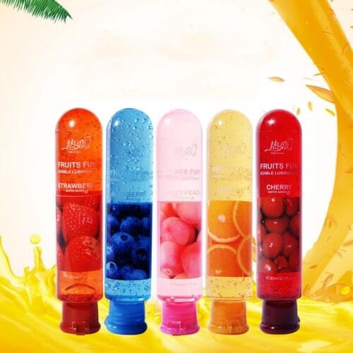 Hot 1 Pcs Sex Fruit Oil Strawberry Flavor Lover Water Soluble Body Lubricant Oil Sex Lube Oral 80ml sy998