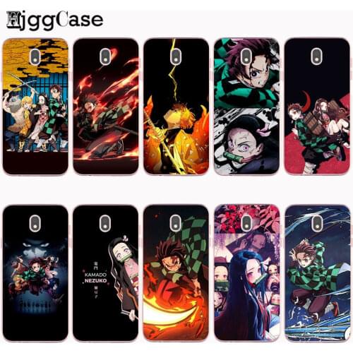 Anime Demon Slayer Kimetsu no Yaiba Phone Case for Coque Samsung J3 J5 J7 2016 2017 J4 J6 Plus 2018 Note 10 Pro Soft TPU Cover
