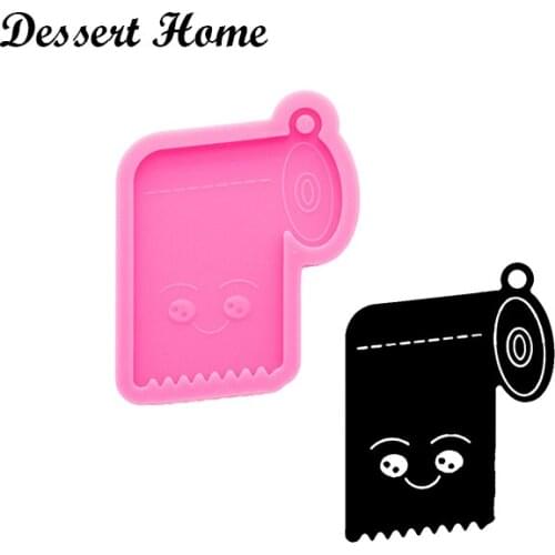 DY0694 Shiny Resin Toilet Paper Mold , Silicone Mould for Epoxy Resin, Keychain Molds DIY jewellery making