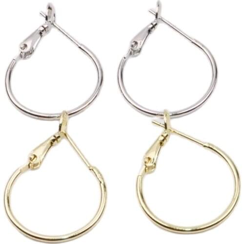 Eruifa 10pcs 20mm High Quality Polished Brass Hoop Base Earring Jewelry Gold Plated DIY handmade.Nickel,Lead Free,Hypoallergenic