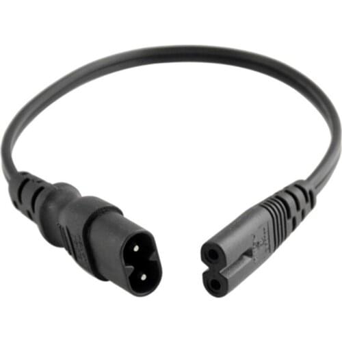 IEC 320 C8 Male Plug to C7 Female Connector AC Power Cord With Switch , Type Figure 8 Power Extension Cable 30cm Switche