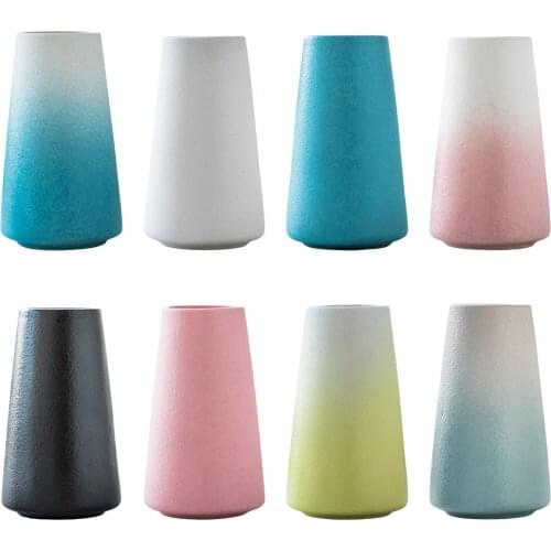 15cm Height Ceramic Tabletop Vase Crafts Decor Flowerpot for Artificial Flower Home Decorations
