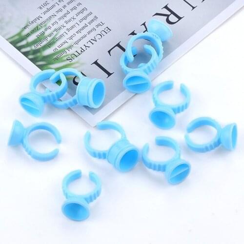 Wholesale 50/100Pcs Disposable Eyelash Extension Glue Rings,Eyelash Extension Glue Holder Holder glue container Tattoo Pigment