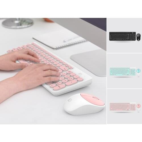 2 IN 1 Combo 2.4G Wireless Keyboard Mouse Set FD IK6630 Ultra Slim Gaming Keyboard Mouse for Laptop PC Tablet with Silent Click