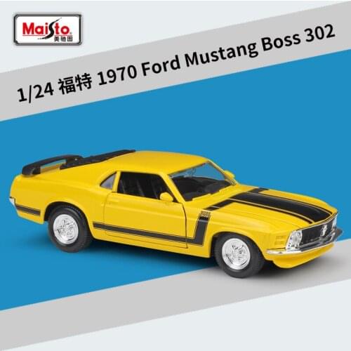Maisto 1:24 1970 Ford Mustang BOSS 302 Mustang Roadster Ford Mustang Simulation Alloy Car Model collection gift toy