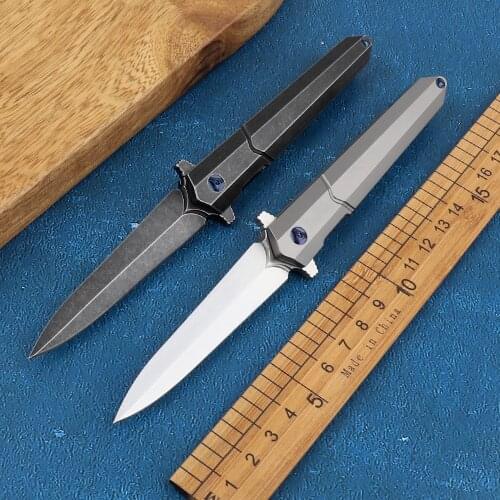 Small excalibur folding knife M390 blade TC4 titanium alloy handle practical survival outdoor camping hunting fruit knife EDC to