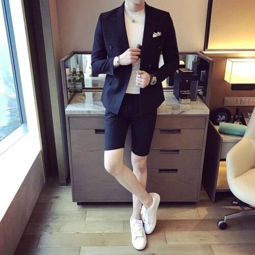 Men Single Breasted Suit With Short Pants Mens Tuxedo Men Wedding Suits 2020 Custom Made 2 Pieces Man Suit Slim Fit Mens Suit