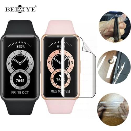 For Huawei Band 6 SmartWatch Soft Screen Protective Film Clean TPU Watch Cover Films For Huawei Band 6/ Honor band 6 SmartWatch
