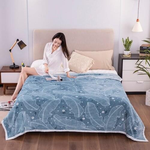 Plantain Soft Warm Coral Fleece Blanket Sheet Bedspread Sofa Plaid Light Thin Mechanical Wash Flannel Blankets SSXML