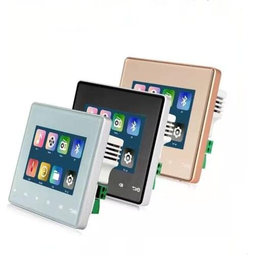 In-wall Bluetooth Stereo Amplifier Audio Control Wall Plate Receiver Touch Screen Background Music System