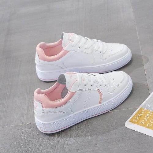 New waterproof non-slip soles fashion casual sports womens shoes Korean version of all-match white shoes flat shoes sneakers