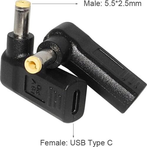 USB 3.1 Type C Female to 5.5*2.5mm Male Plug Converter Laptop Dc Power Supply Adapter Connector for Asus Toshiba Lenovo Charger