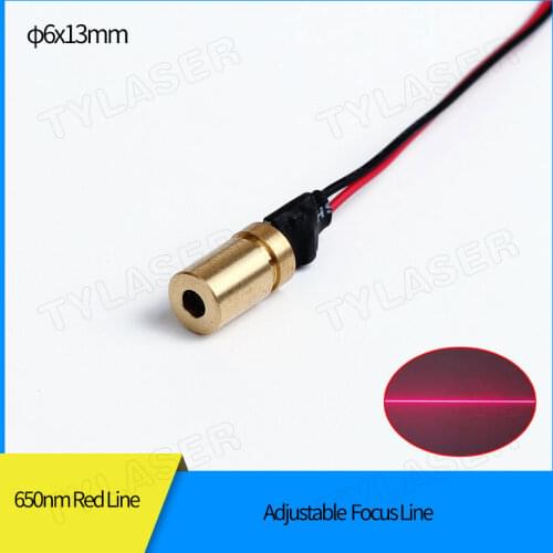 D6X13mm Focusable 650nm 1mw 5mw 10mw Red Line Laser Module Adjustable Focus